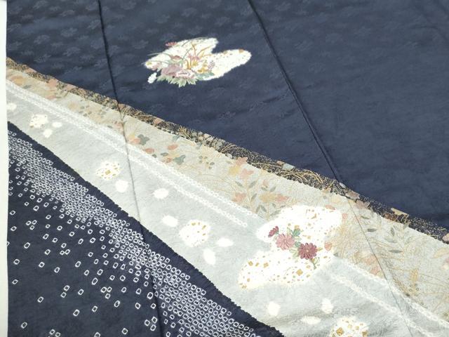 平和屋着物●訪問着　絞り　刺繍　霞牡丹花文　金彩　正絹　逸品　CABI2951yc