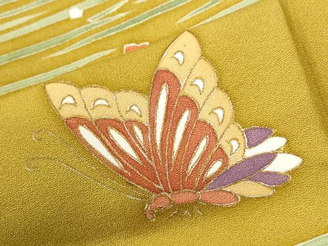 平和屋着物●訪問着　霞破れ色紙舞蝶文　金彩　正絹　逸品　CABI2952yc