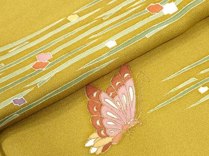 平和屋着物●訪問着　霞破れ色紙舞蝶文　金彩　正絹　逸品　CABI2952yc