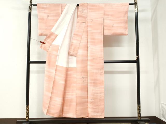 平和屋着物●上質な小紋　作家物　地紋起こし　貝桶花文　暈し染め　正絹　逸品　CABI2955yc