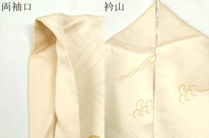 平和屋着物●ジャパンオートクチュール　渡辺雪三郎　訪問着　駒刺繍　立波箔散らし　金彩　ロング丈　正絹　逸品　CABI2957yc