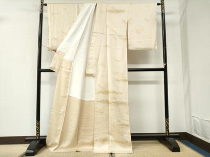 平和屋着物●ジャパンオートクチュール　渡辺雪三郎　訪問着　駒刺繍　立波箔散らし　金彩　ロング丈　正絹　逸品　CABI2957yc