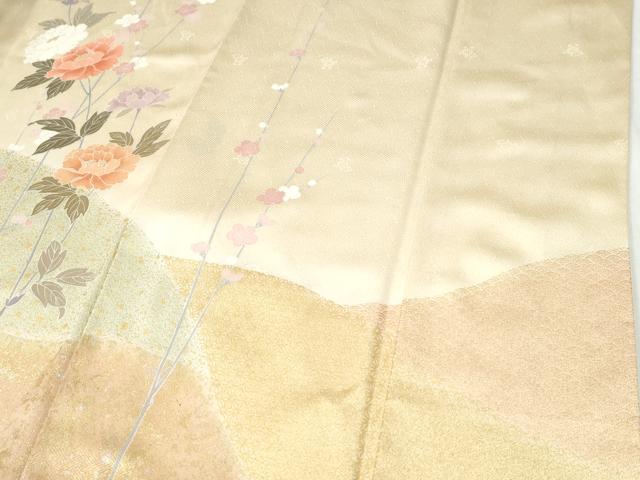 平和屋着物●訪問着　駒刺繍　牡丹花文　金彩　正絹　逸品　CABI2961yc