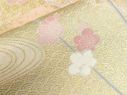 平和屋着物●訪問着　駒刺繍　牡丹花文　金彩　正絹　逸品　CABI2961yc