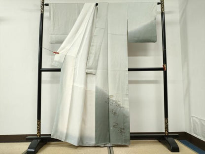 平和屋着物●訪問着　刺繍　流水舞花弁　暈し染め　金銀糸　正絹　逸品　CABI2963yc
