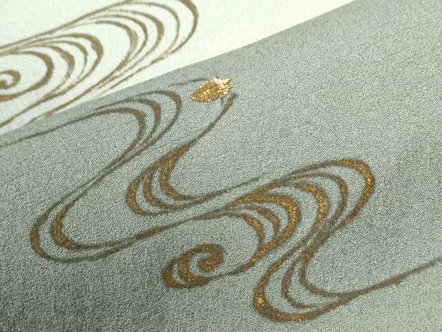 平和屋着物●訪問着　刺繍　流水舞花弁　暈し染め　金銀糸　正絹　逸品　CABI2963yc