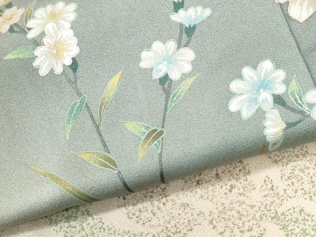 平和屋着物●訪問着　草花文　暈し染め　金彩　正絹　逸品　CABI2964yc