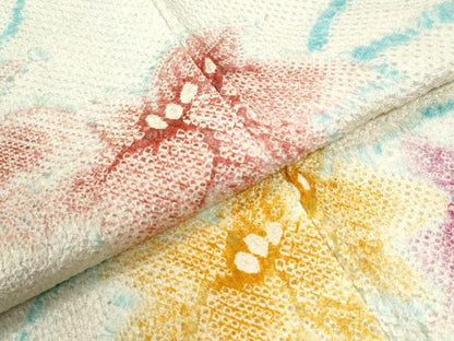 平和屋着物●訪問着　総絞り　枝花文　正絹　逸品　CABI2968yc