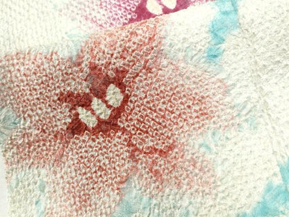 平和屋着物●訪問着　総絞り　枝花文　正絹　逸品　CABI2968yc