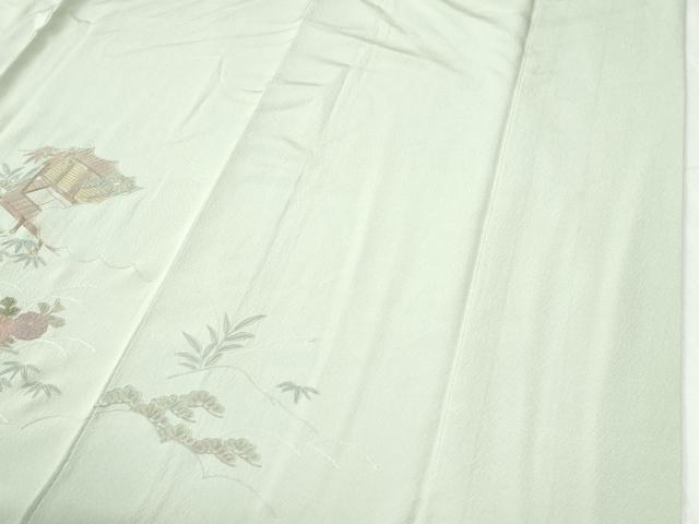 平和屋着物●中国三大刺繍　スワトウ刺繍　総刺繍　訪問着　枯山水　雲取り籬草花文　正絹　逸品　CABI2969yc
