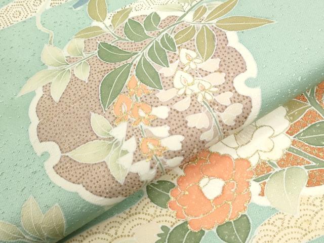 平和屋着物●訪問着　駒刺繍　エ霞雪輪吉祥花文　金彩　三越扱い　正絹　逸品　CABI2970yc