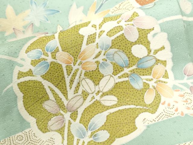 平和屋着物●訪問着　駒刺繍　エ霞雪輪吉祥花文　金彩　三越扱い　正絹　逸品　CABI2970yc
