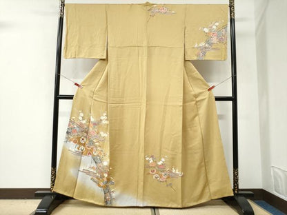 平和屋着物●訪問着　雲取り渡り橋吉祥花文　暈し染め　金彩　正絹　逸品　CABI2971yc