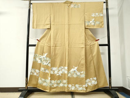 平和屋着物●訪問着　刺繍　飛鶴花唐草文　正絹　逸品　未使用　CABI2972yc