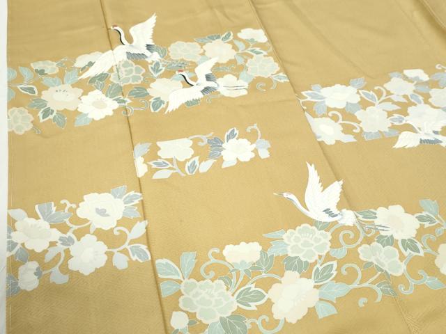 平和屋着物●訪問着　刺繍　飛鶴花唐草文　正絹　逸品　未使用　CABI2972yc