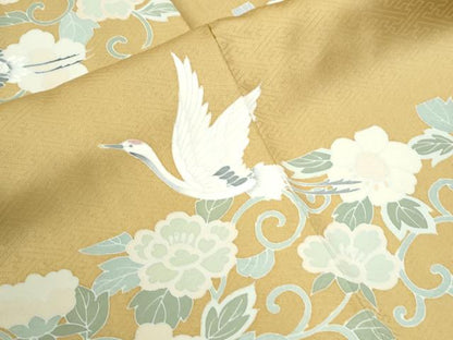 平和屋着物●訪問着　刺繍　飛鶴花唐草文　正絹　逸品　未使用　CABI2972yc