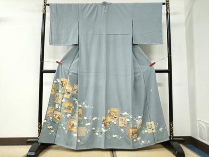 平和屋着物●豪華色留袖　作家物　駒刺繍　色紙重ね万寿菊人物文　金彩　正絹　逸品　未使用　CABI2973yc