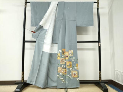 平和屋着物●豪華色留袖　作家物　駒刺繍　色紙重ね万寿菊人物文　金彩　正絹　逸品　未使用　CABI2973yc