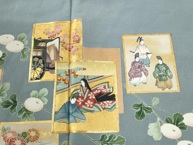 平和屋着物●豪華色留袖　作家物　駒刺繍　色紙重ね万寿菊人物文　金彩　正絹　逸品　未使用　CABI2973yc