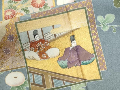 平和屋着物●豪華色留袖　作家物　駒刺繍　色紙重ね万寿菊人物文　金彩　正絹　逸品　未使用　CABI2973yc