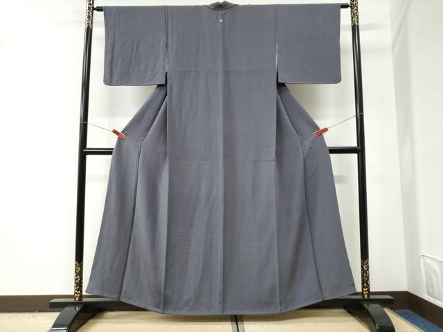 平和屋着物●上質な色無地　藤煤竹色　鬼しぼ縮緬　正絹　逸品　CABI2978yc