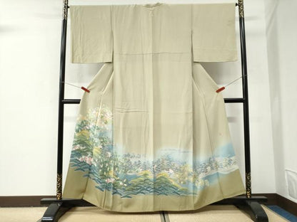 平和屋着物●豪華色留袖　友禅　作家物　浜松風景文　暈し染め　正絹　逸品　CABI2979yc