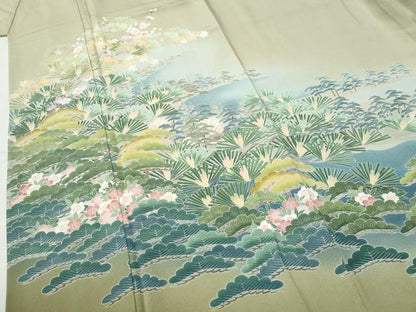 平和屋着物●豪華色留袖　友禅　作家物　浜松風景文　暈し染め　正絹　逸品　CABI2979yc