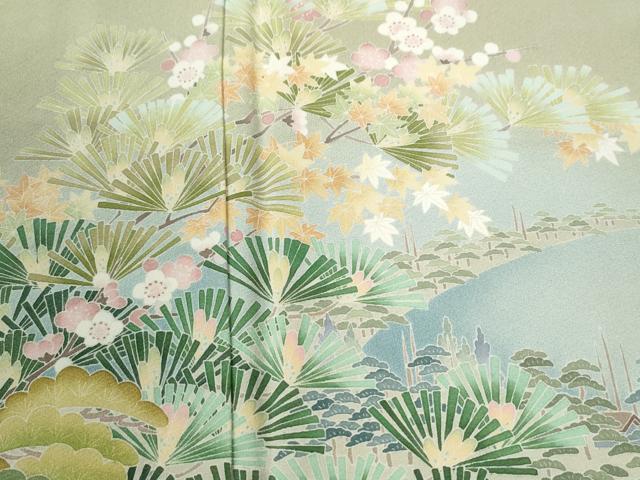 平和屋着物●豪華色留袖　友禅　作家物　浜松風景文　暈し染め　正絹　逸品　CABI2979yc