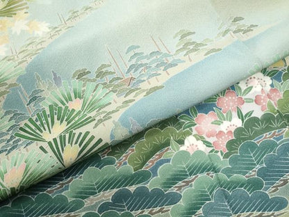 平和屋着物●豪華色留袖　友禅　作家物　浜松風景文　暈し染め　正絹　逸品　CABI2979yc