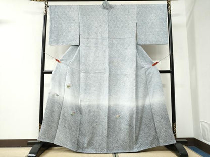 平和屋着物●訪問着　総絞り　総刺繍　雪輪松竹梅　暈し染め　正絹　逸品　CABI2984yc
