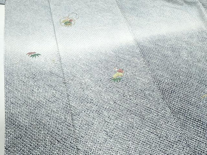 平和屋着物●訪問着　総絞り　総刺繍　雪輪松竹梅　暈し染め　正絹　逸品　CABI2984yc