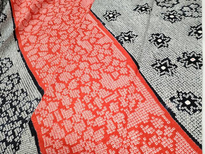 平和屋着物●訪問着　総絞り　舞花文　黒地　正絹　逸品　CABI2985yc