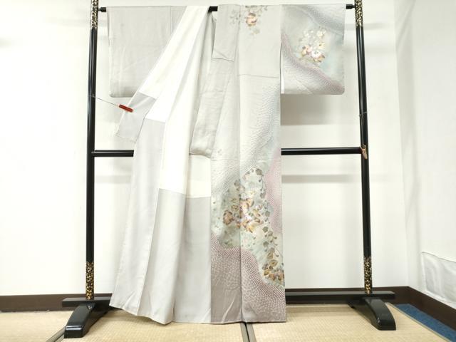 平和屋着物●訪問着　辻が花　絞り　暈し染め　金銀彩　正絹　逸品　CABI2986yc