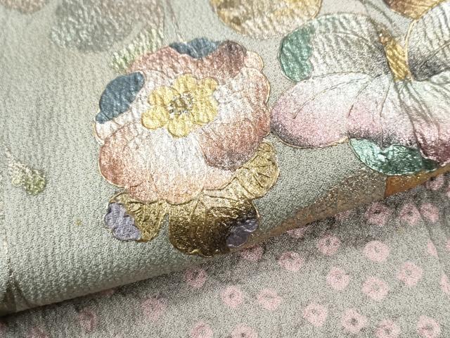 平和屋着物●訪問着　辻が花　絞り　暈し染め　金銀彩　正絹　逸品　CABI2986yc