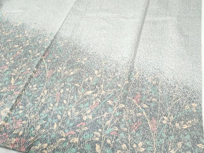 平和屋着物●訪問着　杢目絞り　草花文　暈し染め　正絹　逸品　CABI2990yc