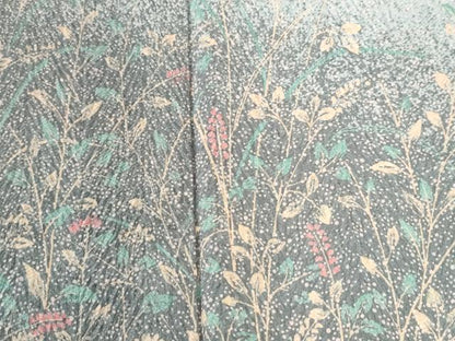 平和屋着物●訪問着　杢目絞り　草花文　暈し染め　正絹　逸品　CABI2990yc