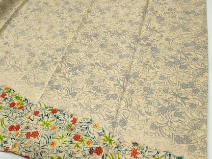 平和屋着物●訪問着　型染め　流水草花文　正絹　逸品　未使用　CABI2991yc