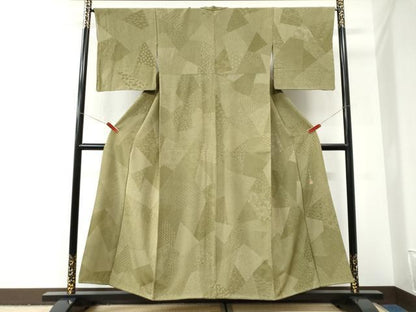 平和屋着物●江戸小紋　寺山存男　切嵌花唐草文　正絹　逸品　CABI2992yc