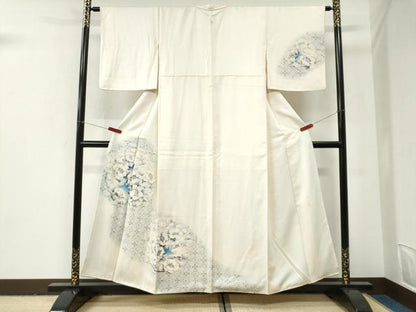 平和屋着物●鎌倉友禅　坂井教人　日本工芸会正会員　訪問着　刺繍　花鳥文　金銀彩　正絹　逸品　CABI2993yc