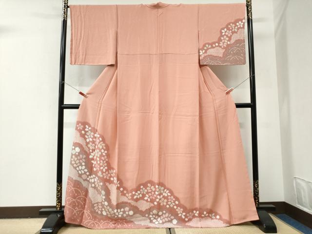 平和屋着物●訪問着　絞り　舞花文　正絹　逸品　未使用　CABI2994yc