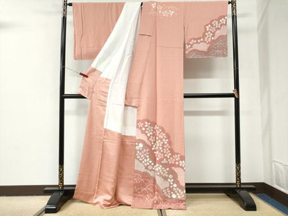平和屋着物●訪問着　絞り　舞花文　正絹　逸品　未使用　CABI2994yc