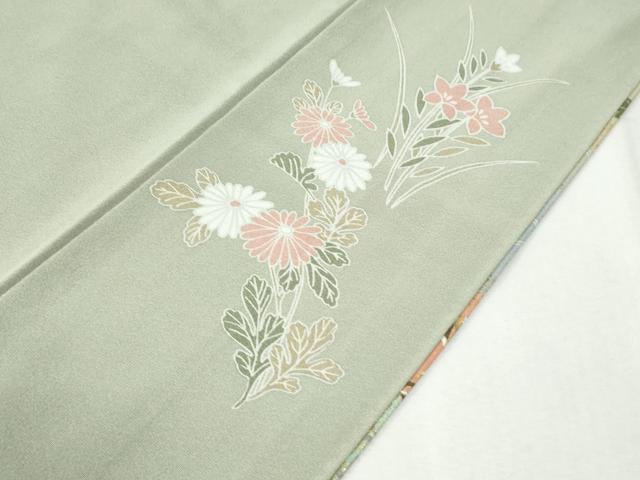平和屋着物●豪華色留袖　駒刺繍　流水貝桶草花文　暈し染め　金彩　正絹　逸品　CABI2995yc