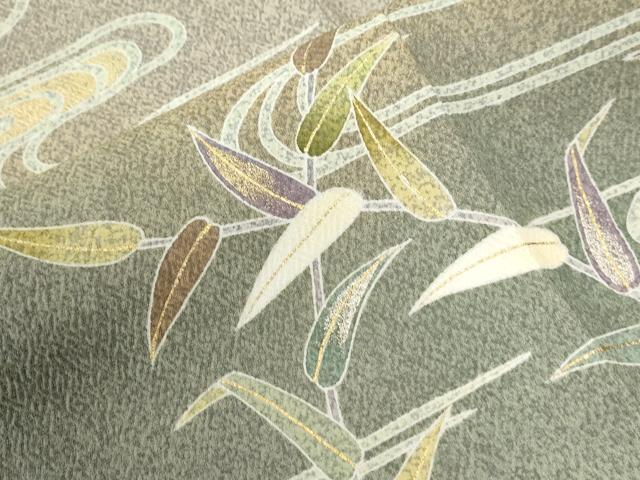 平和屋着物●京友禅の第一人者　松井青々　訪問着　流水枝葉文　暈し染め　金彩　正絹　逸品　CABI2999yc