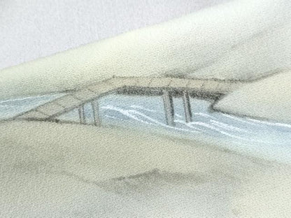 平和屋着物●訪問着　作家物　手描き　浜松人物舟文　暈し染め　正絹　逸品　未使用　CABI3000yc