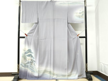 平和屋着物●訪問着　作家物　手描き　浜松人物舟文　暈し染め　正絹　逸品　未使用　CABI3000yc