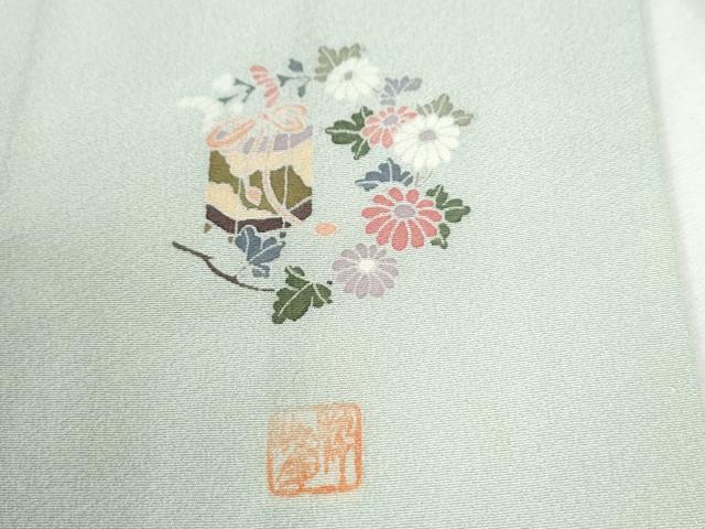 平和屋着物●高級染元　粋峰　林芳夫　京加賀友禅　訪問着　枝菊文　暈し染め　正絹　逸品　CABI3001yc