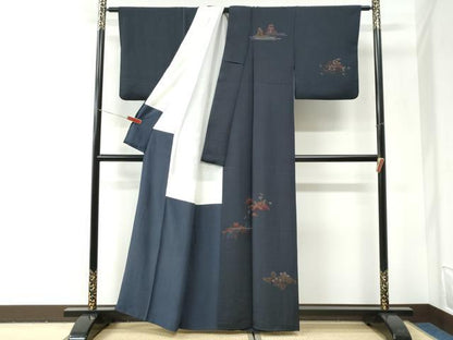 平和屋着物●訪問着　竜田川松竹梅橘文　正絹　逸品　CABI3003yc