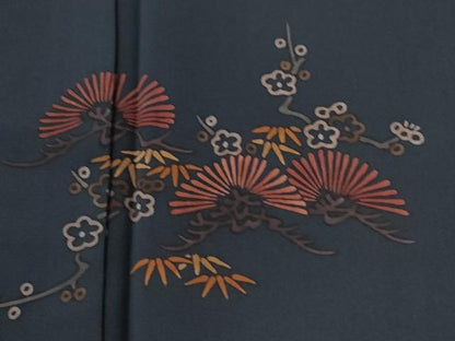 平和屋着物●訪問着　竜田川松竹梅橘文　正絹　逸品　CABI3003yc