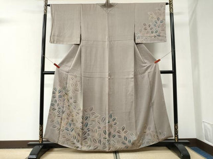 平和屋着物●訪問着　背抜き仕立て　絞り　刺繍　南天文　金糸　正絹　逸品　未使用　CABI3004yc