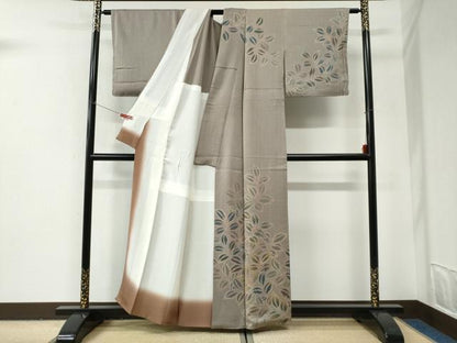 平和屋着物●訪問着　背抜き仕立て　絞り　刺繍　南天文　金糸　正絹　逸品　未使用　CABI3004yc